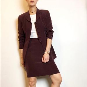 Vintage 100% silk 2pc suit set